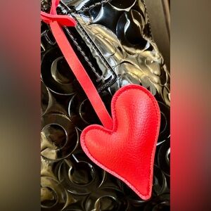 Red Heart-Shaped Leather Bagcharm